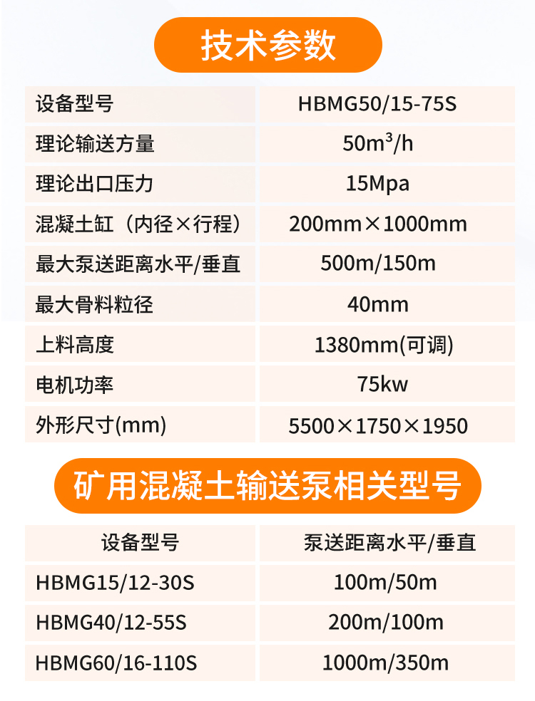 矿用混凝土输送泵