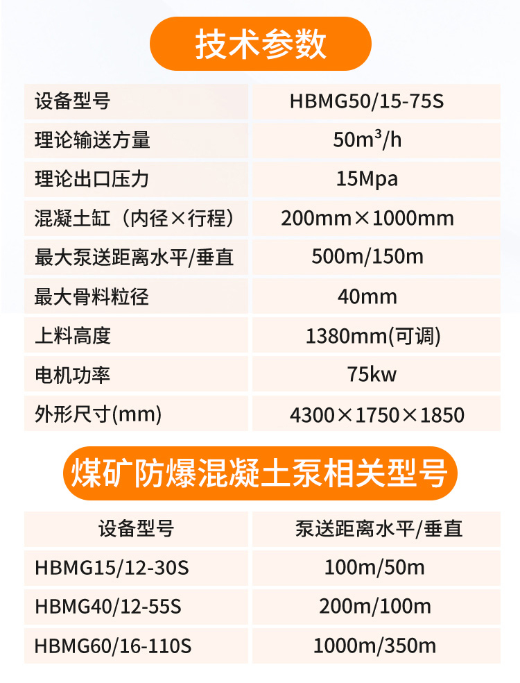 煤矿防爆混凝土泵